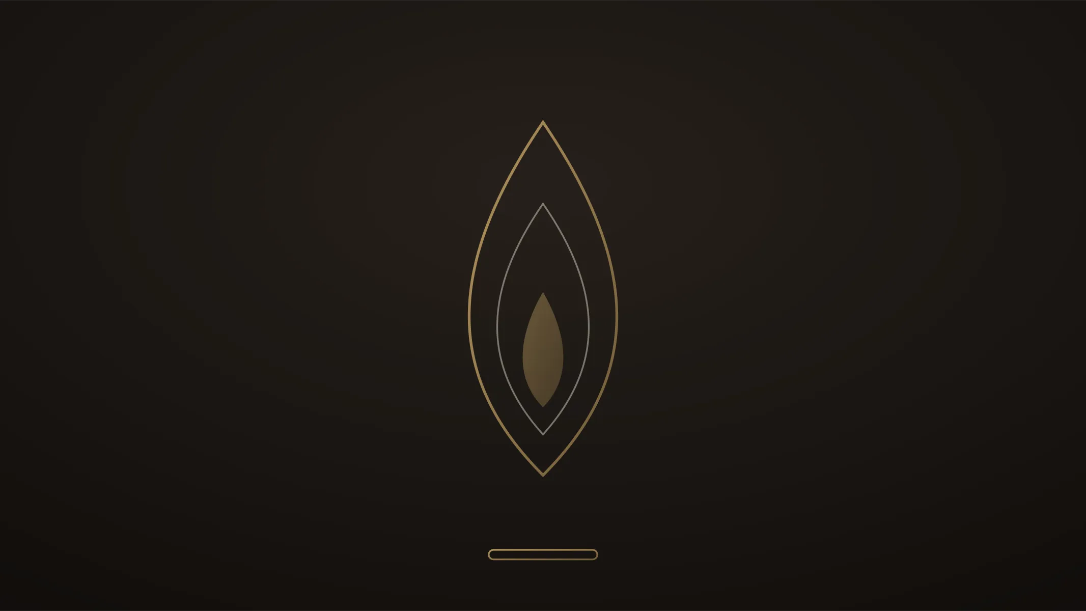 Illustration stylisée de cônes de flamme concentriques au trait doré, au-dessus d’un briquet suggéré