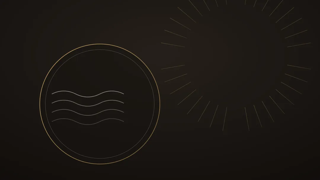 Illustration stylisée : un soleil rayonnant à l’extérieur d’un cercle protégeant des ondes d’humidité stables